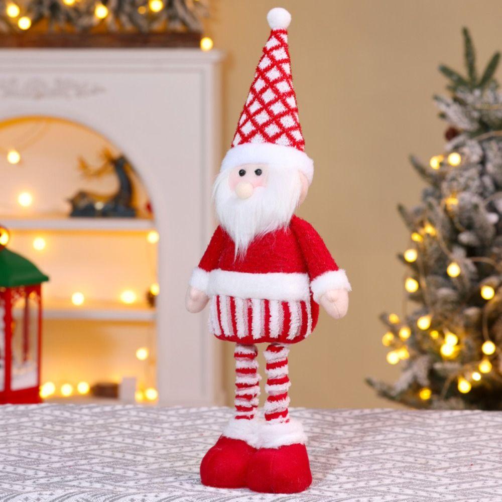 Santa Claus Christmas Telescopic Doll Knitted Style Christmas Ornament Wall Decoration