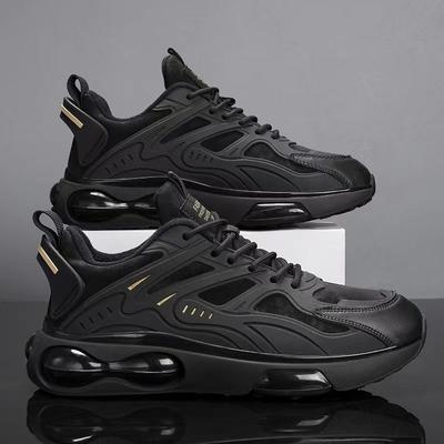 2025 Autumn New Sports and Leisure Men's Shoes Soft Sole Versatile Running Shoes Black Work Training Shoes Work Shoes