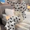 Women's Clothes Winter Flannel Pajamas Bow Set Small Fragrant Wind Padded Thickened Warm Homewear Ladies Sleepwear Loungewear