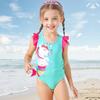 Girls' Unicorn Ruffle Strap One-Piece Swimsuit - 2025 Summer Collection