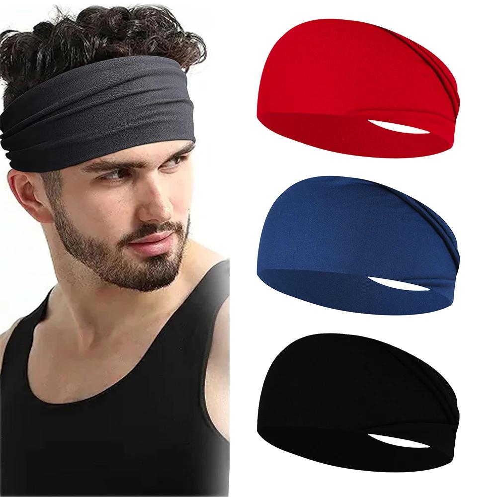 3Pcs/Lot Casual Solid Color Yoga Headband for Women Super Elasticity Man's Sports Fitness Anti Sweat Headscarf Hairband Set