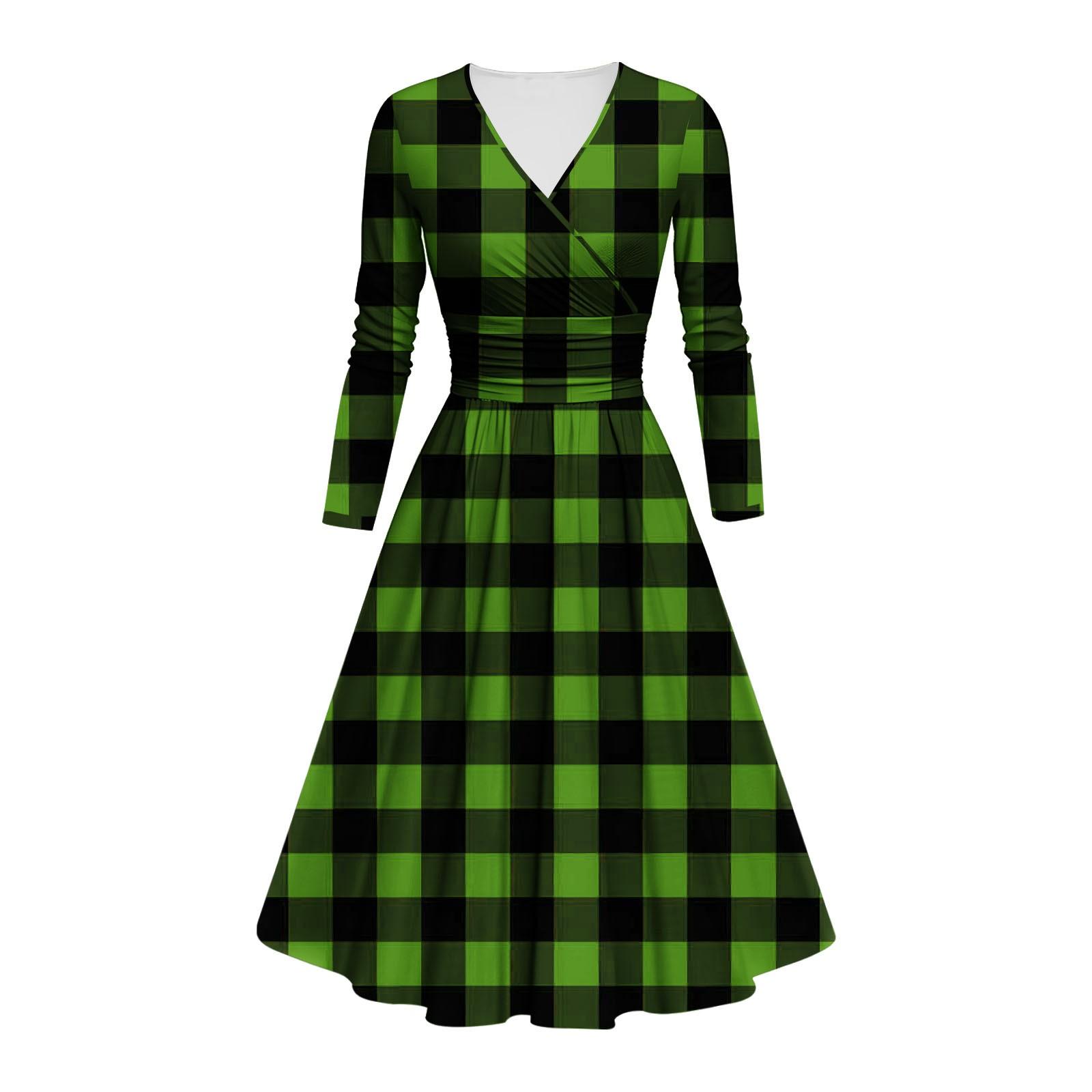 Женское модное облегающее платье с V-образным вырезом и длинными рукавами — фото 7