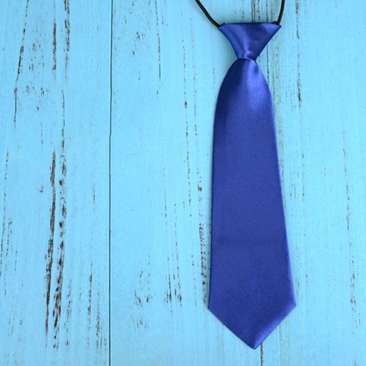 Elastic Silk Tie: Simple, Solid Color, Lazy Man's Design for Kids