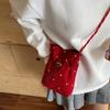 Lightweight Phone Shoulder Bag Flower Printed Folded Slant Bag Pleated Cloud Crossbody Bag  Daily