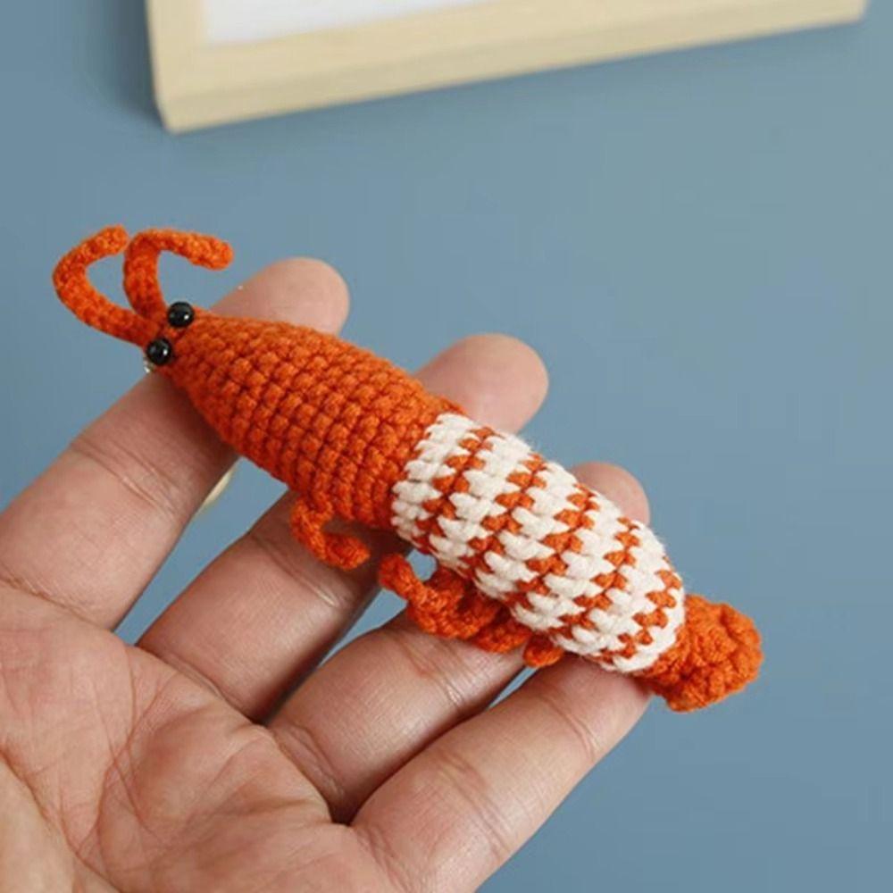 Key Decoration Shrimp Charm Keychains Hand-Woven Shrimp Doll Keyring  Backpack Handbag