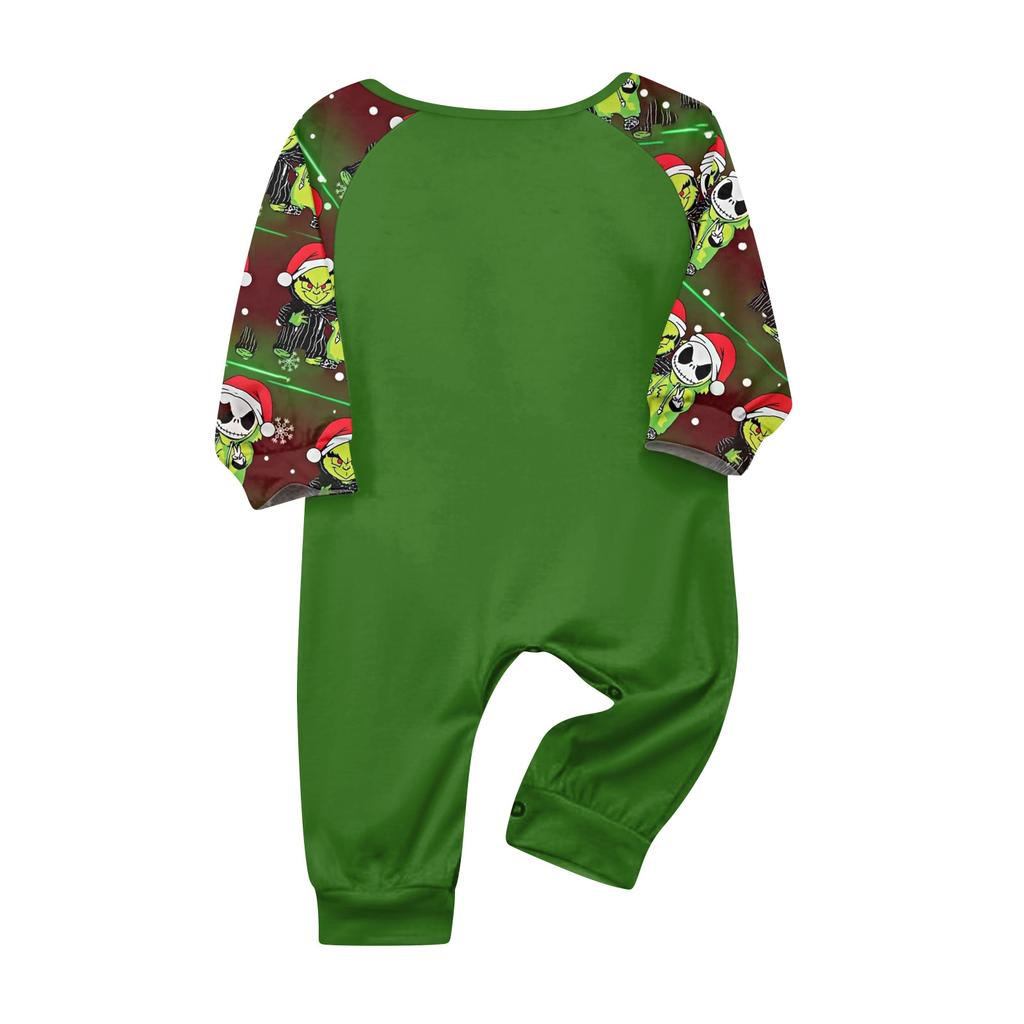 Familie Matchende Trykksett Pyjamas Loungewear Antrekk Familie Matchende Langermet Topp+Bukse Sett