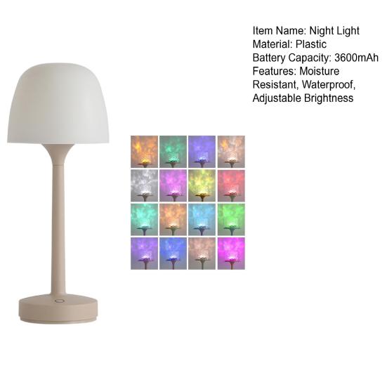 Water Wave Projection Night Light Color Changing Bathroom Lamp with Touch Control Splash Proof Waterproof Projection Lamp for Shower Spa