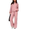 Women's 2 Piece Short Sleeve Sweatshirt Pants Set With Pockets Casual Sportswear