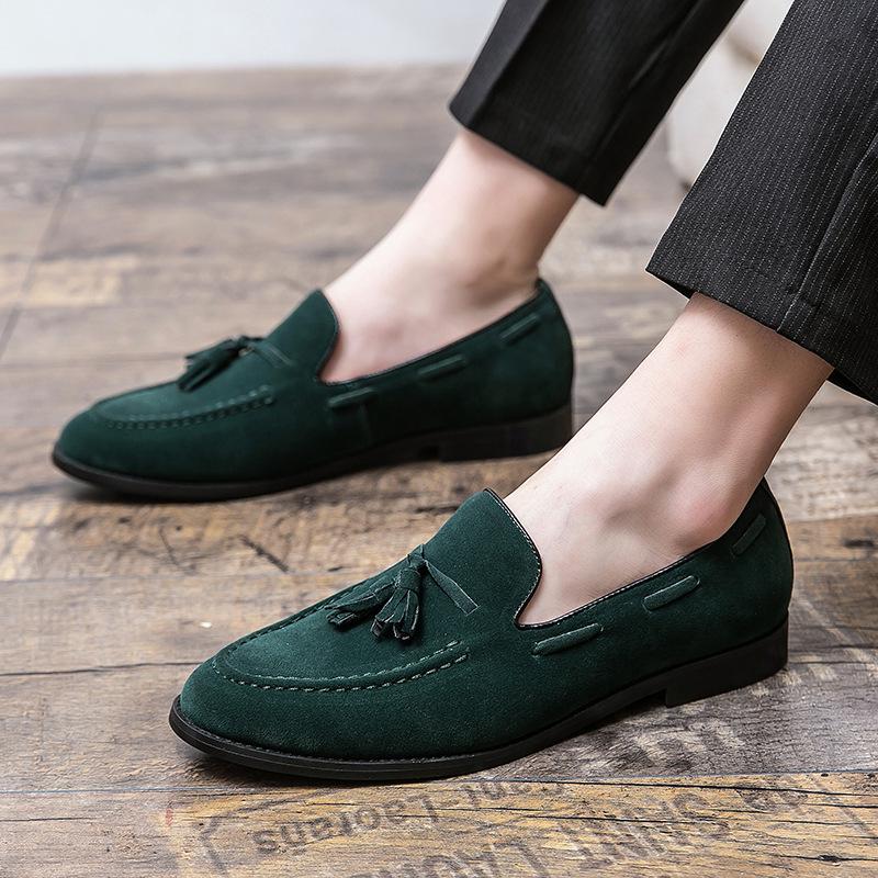 Men's Trendy Autumn Slip-on Loafers - British Style Casual Leather Moccasins with Soft Sole