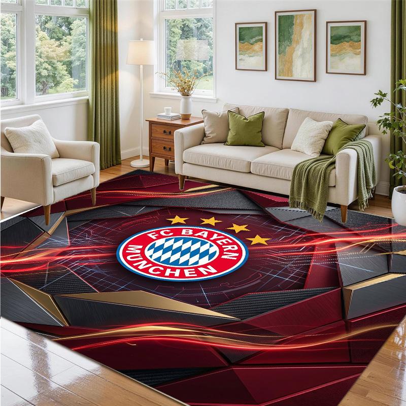 Bayern Munich Design Crystal Velvet Rug Soft Decorative Mat for Bedroom Entrance