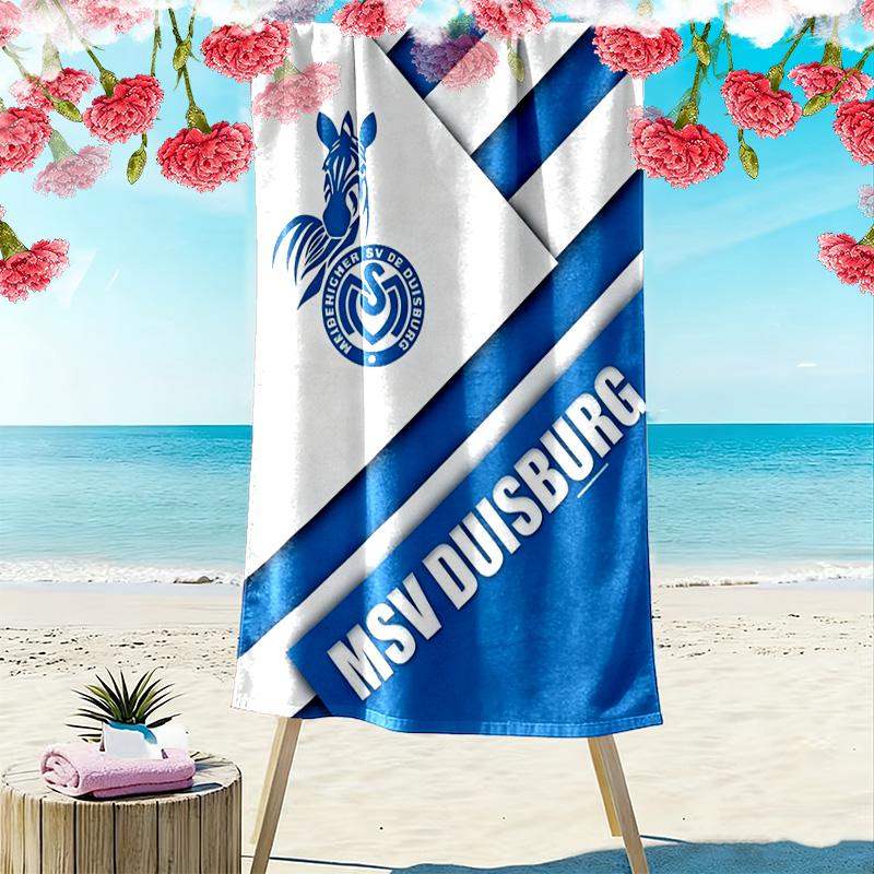 Asciugamano da Spiaggia MSV Duisburg Stampato, Asciugamano Grande Morbido Asciugatura Rapida per Spiaggia Campeggio Nuoto