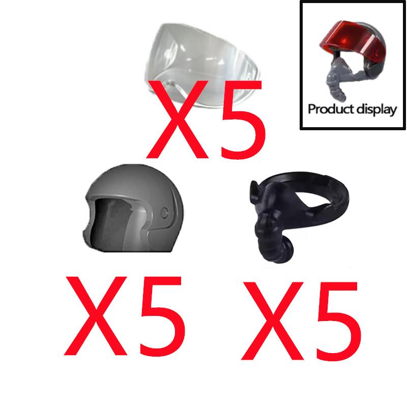 MOC Building Blocks Character Accessories Explosion-Proof Helmets Hats Gas Mask Knife Stands Mechanical Dog Drones DIY Toy Gift