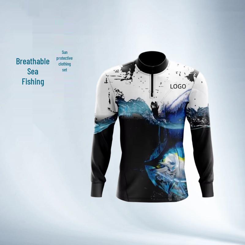 Customizable Hooded Half-Zip Fishing Jacket for Men and Women - Lightweight, Breathable Milk Silk with Cooling Effect