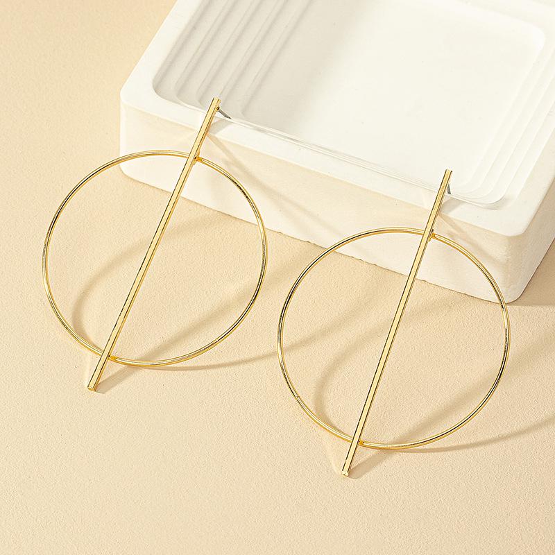 

Минималистичные геометрические серьги-круги: Вдохновленный ретро японский и корейский дизайн для женщин