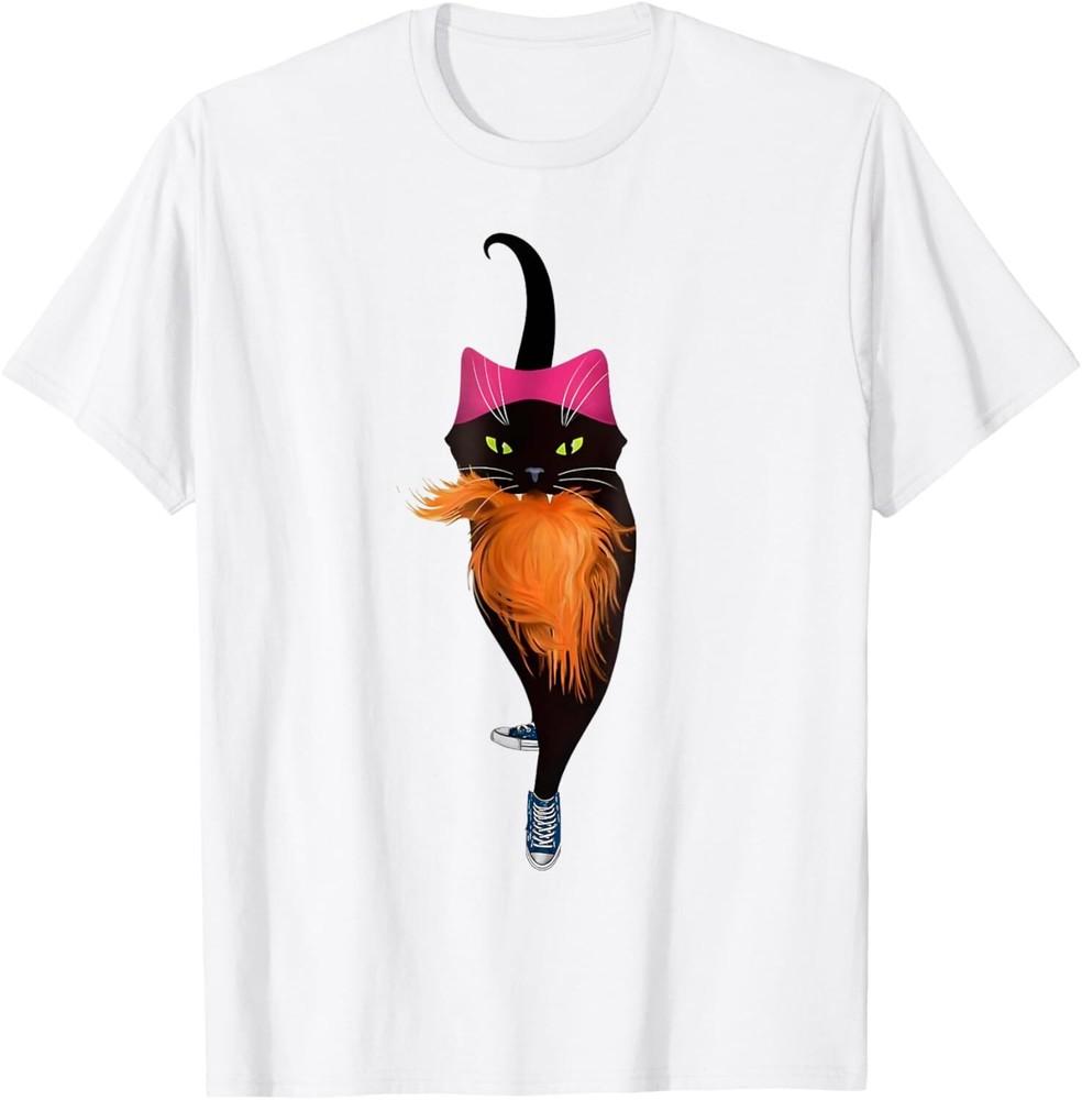 Funny Black Cat Lady With Chucks Trump Hair Vote Kamala 2024 T-Shirt Unisex T-Shirt XXXL