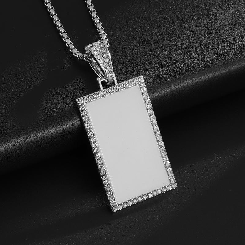 Angel Wings Mirror Photo Memorial Pendant Inlaid with Ice Crystal Zirconia Necklace Couple Trendy Jewelry Birthday Gift