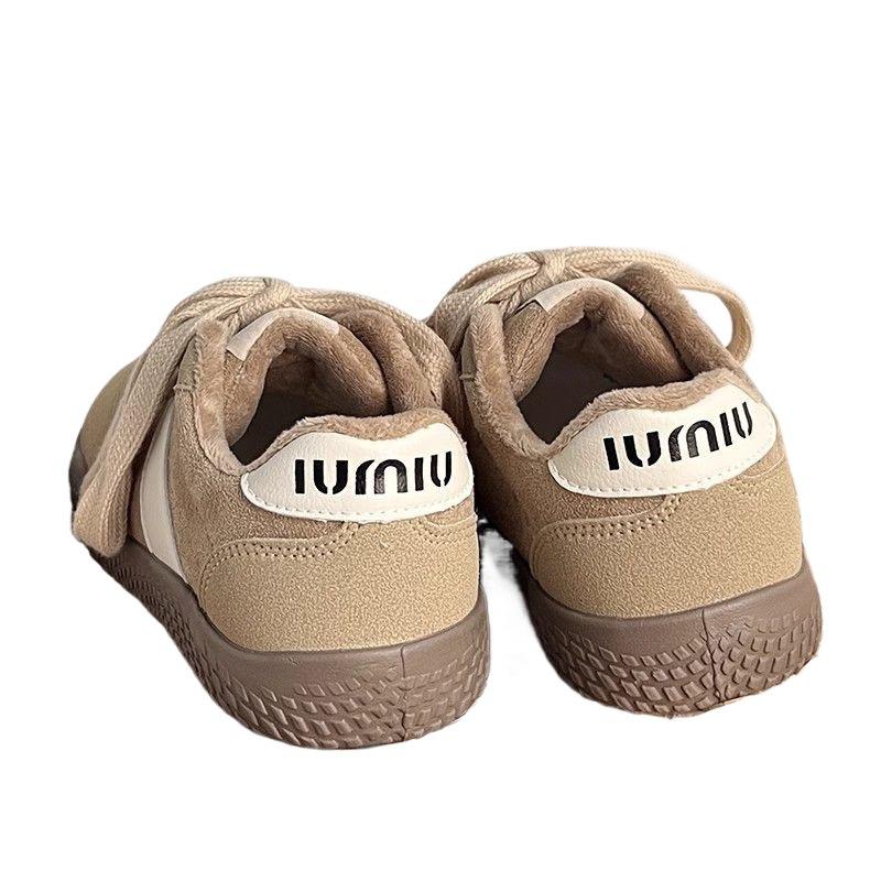 New Chinese Style 2025 Autumn and Winter New Warm Cotton Shoes Round Toe Retro Versatile Fleece Board Shoes Casual Moral Training Shoes for Women