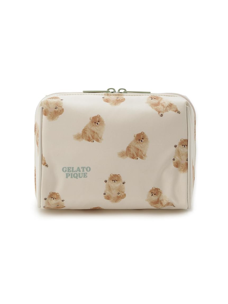 Dog Print Pouch PWGB261562 CRM Free Size [Gelato Pique] Belly-Exposing Women s