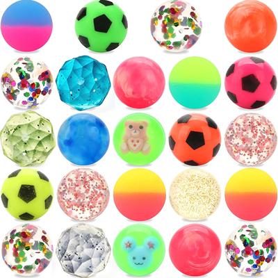 10 SZTUK Piłeczki Odbijające 25mm Gumowe Zabawki dla Dzieci Elastyczna Piłka Różne Style Zabawka do Wewnątrz i na Zewnątrz Piłka Pływająca Prezent Urodzinowy TMZ