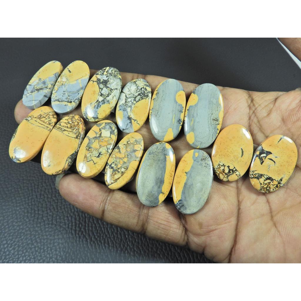 16X25-16X31MM Natural Maligano Jasper Oval Cabochon Loose Gemstone 7Pair Lot C-3959