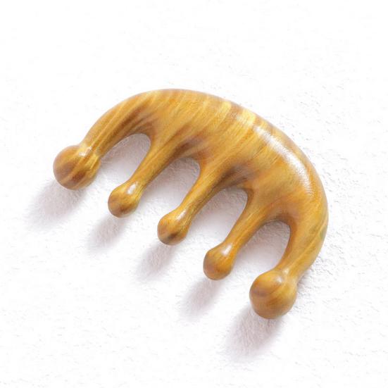 Hair Comb Anti-static Round Edges Thickened Pressing Acupoints Polished 5/8 Teeth Meridian Massage Sandalwood Wood Comb Home Supply