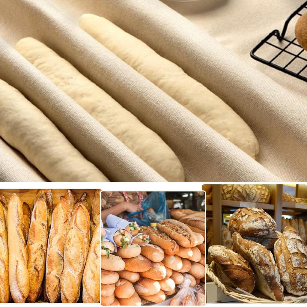 2Pcs Bread Towel for Bread Baking 14x18 Inches Linen Cloth Flour Sack Towels for Proofing Cover Pastry Proofing Cloth for Baguettes, Loaves, Ciabatta