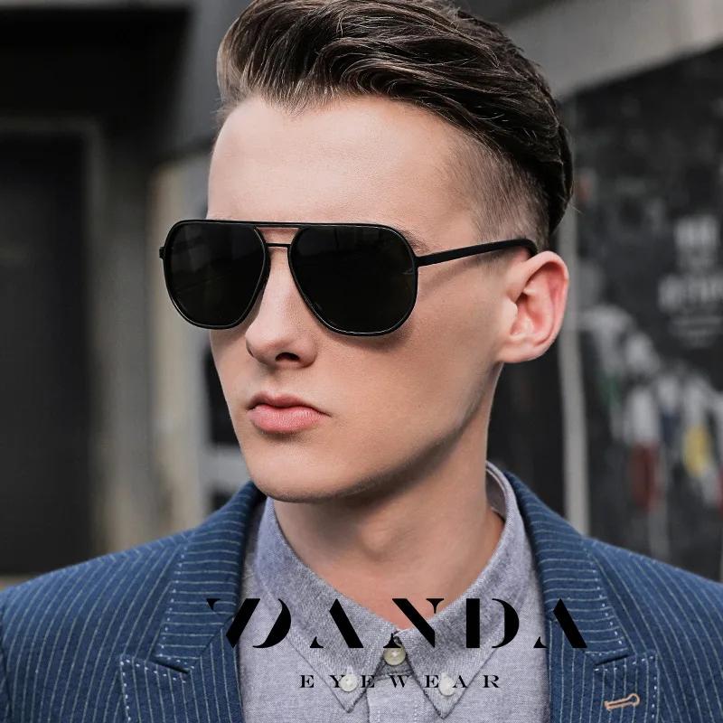 Fashion Square Polarized Sunglasses Men High Quality Spring Hinge Sun Glasses Anti-glare Driving Travel UV400 Lens Goggles