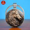 Vintage Horse Head Pattern Dome Glass Alloy Keychain Backpack Pendant Hanging Decoration Car Keyring New Year Gift
