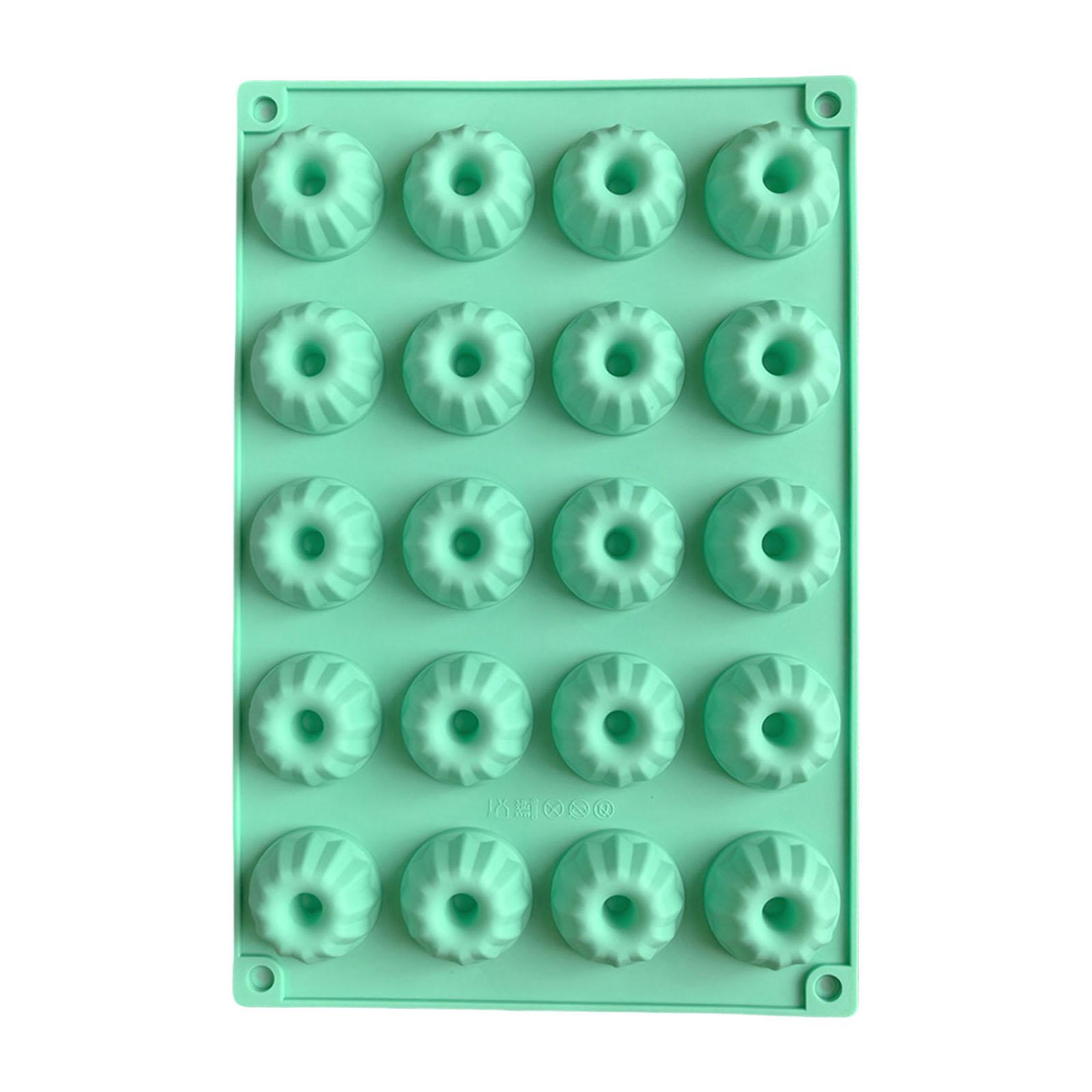 

Functional 20 Slot Mini Silicone Bundt Cake Moulds Non Stick Baking Moulds For Cakes Muffins Brownies And Puddings зелений
