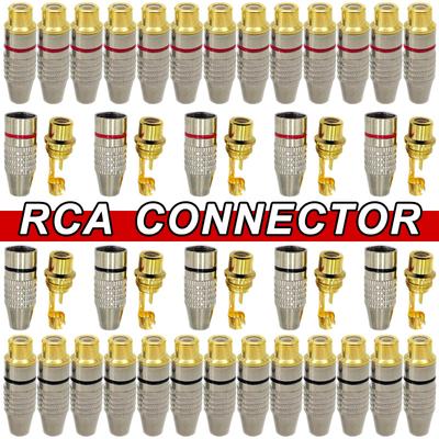 2/4/8Pcs RCA Plug Gold-plated Solder Female Jack Socket for Audio Video Adapter Coaxial Cable Connector Convertor