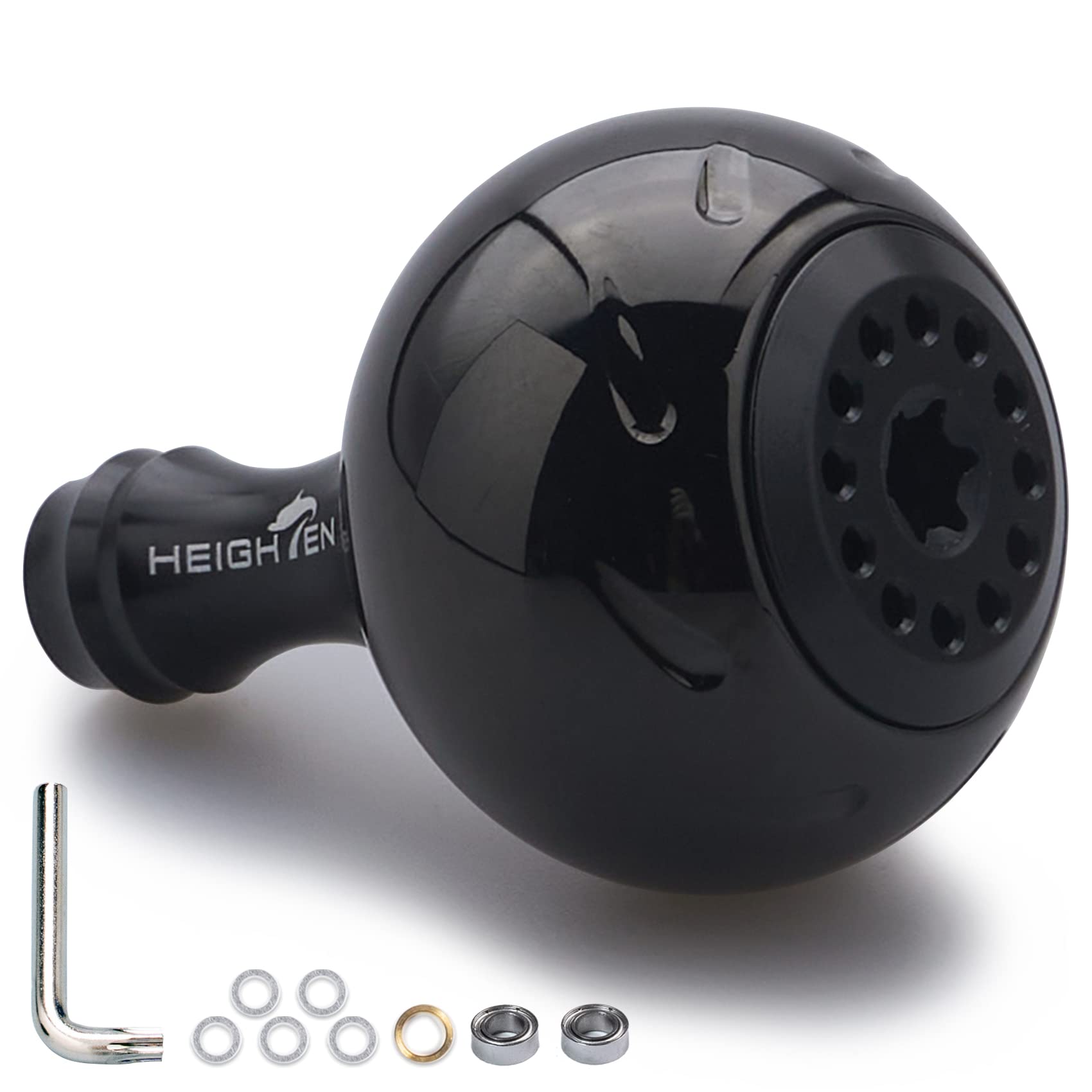 

HEIGHTEN 30mm Reel Handle Knob for Shimano Daiwa Type Type Aurora Series 14.5g (Shimano A) (Daiwa S) (All Black) (408)