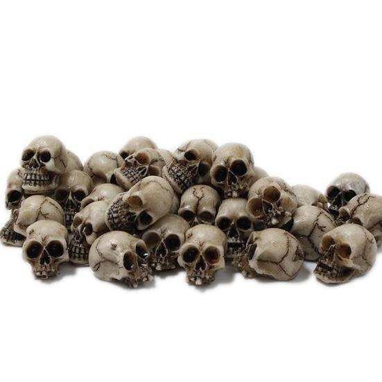 20 Stück Totenkopf-Ornamente, exquisite realistische Kunstharz-Mini-Schädel-Figuren für Foto-Requisiten, Halloween-Dekorationen