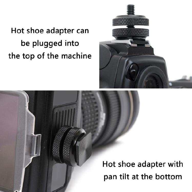 Portable Double Layer 1/4 Double Conversion Screw to Hot Shoe Converters for Secure Flash and LED Light