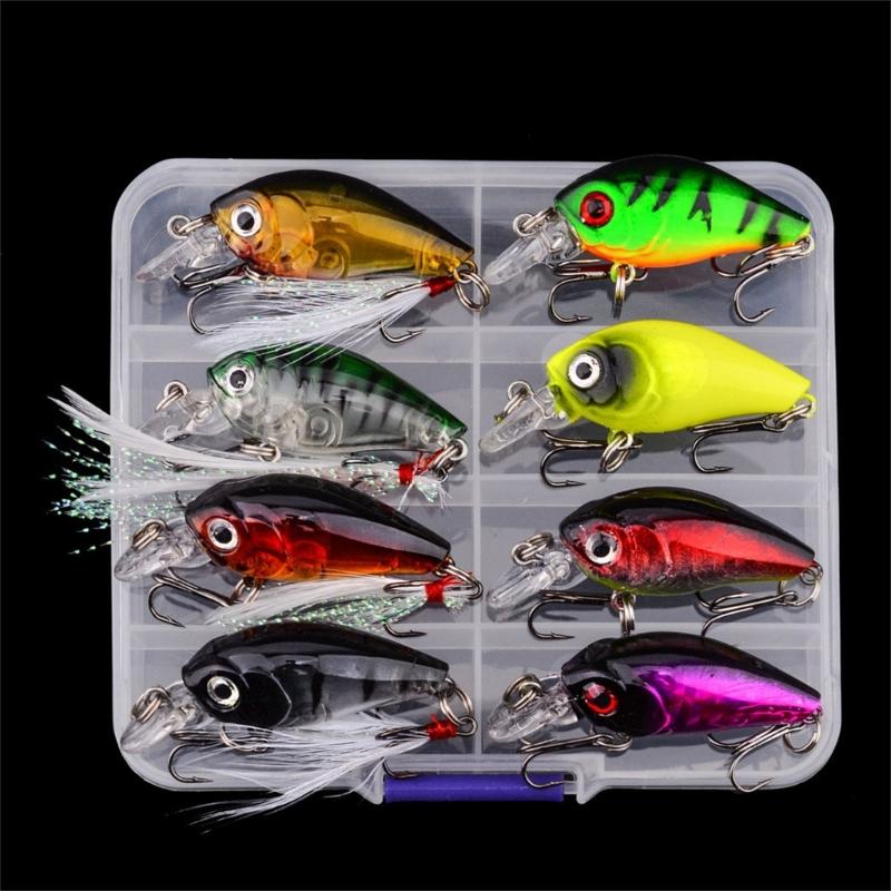 8pcs Plastic Fishing Baits Minnow Fishing Lure Artificial Hard Baits Topwaters Artificial Wobbler Fishing Tackle Lure