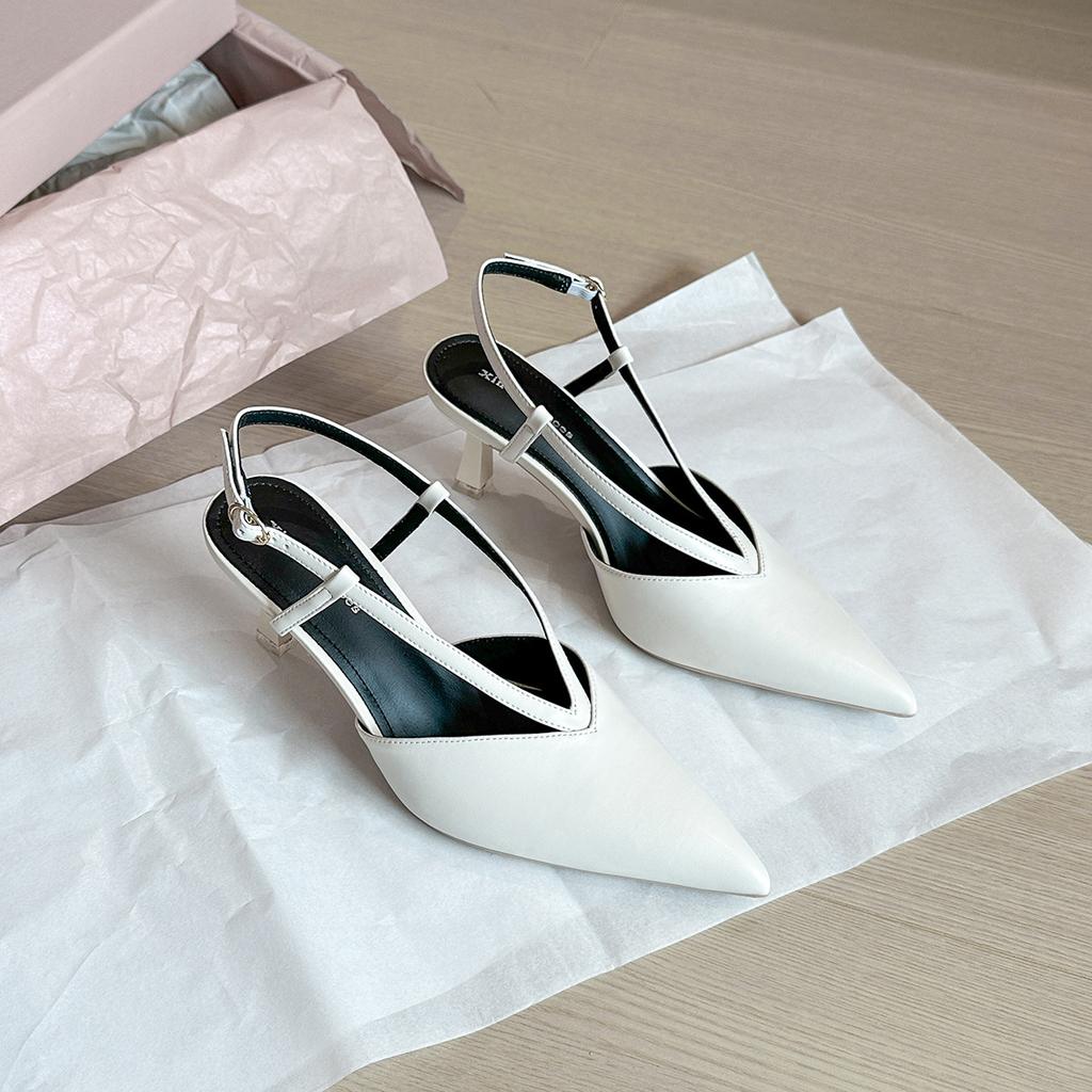 699-117 Sexy V-shaped thin strap pointed high heels single shoes New temperament thin heels single shoes empty high heels women
