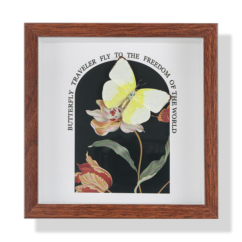 High-End Butterfly Specimen Photo Frame - Wooden Insect Decoration, Perfect for Home, Christmas, or Birthday Gifts