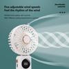 Portable Handheld Personal Rechargeable Fan Led Digital Display 90°Adjustable Rechargeable Fan 5 Speed Wind With Lanyard
