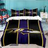 football Ravens Logo 3pcs Bedding Set,Including 1pc Duvet Cover And 2pcs Pillowcases Perfect Gift for Christmas,Ideal for Bedroom, Dormitory