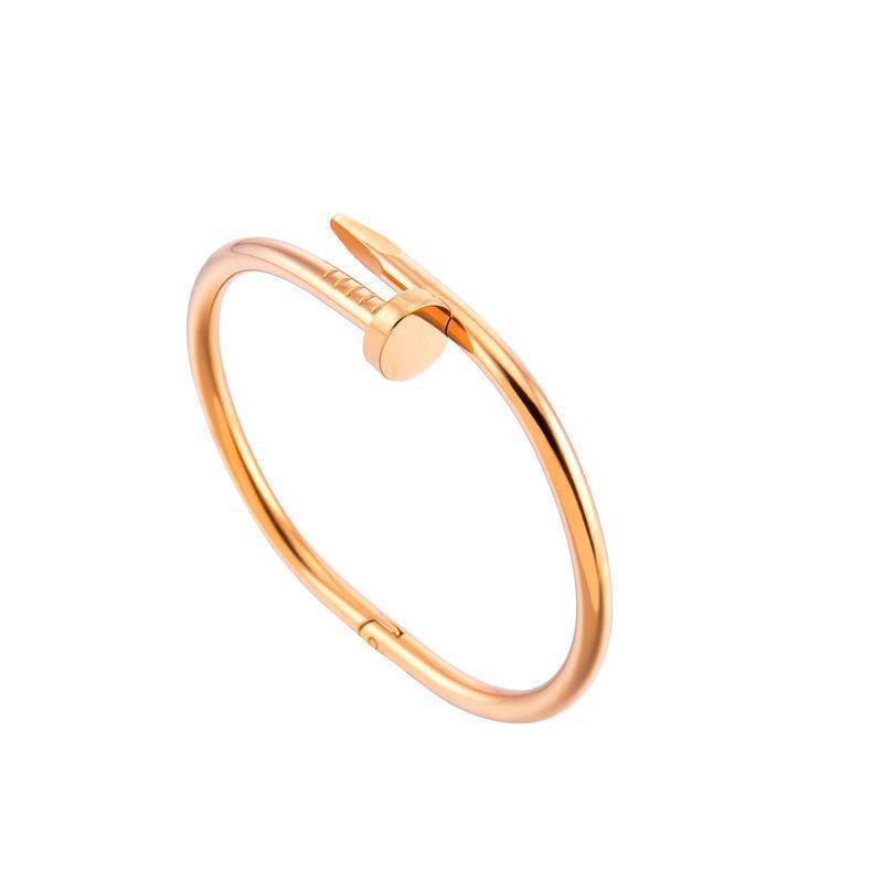 CELES Nail Diamond Bracelet 18K Plated Stainless Steel Bangles Jewelry for Women's Anniversary