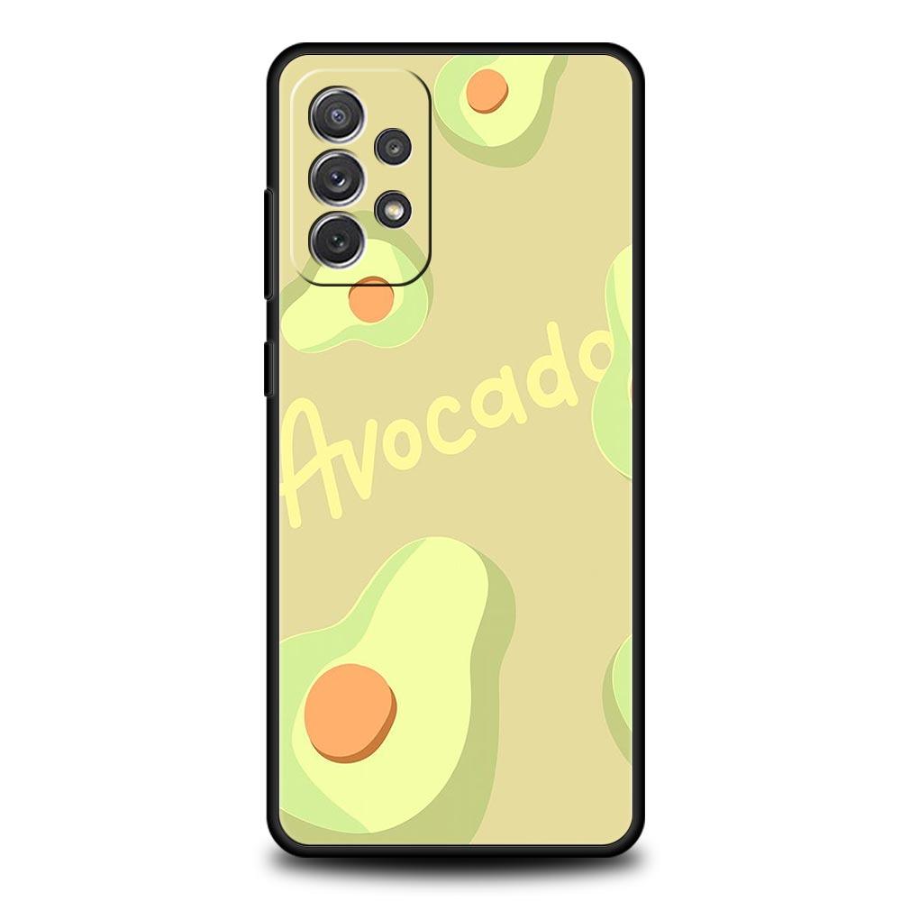 Cute Avocado Phone Case for Samsung Galaxy A55 A35 A17 A07 A15 A13 A25 A51 A71 A72 A73 A32 A52 A52S A41 5G Soft TPU Shell Fundas