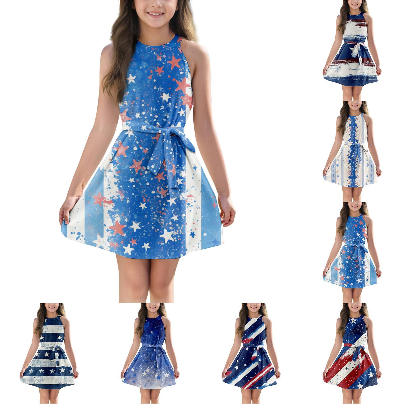 

Fashionable Casual Dress With Printed Suspender Dress 130