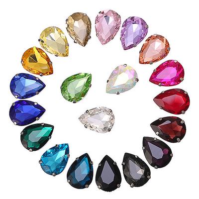 20 sztuk krople wody szklany kryształ górski do aplikacji DIY do szycia na akcesoria odzieżowe 10*14mm