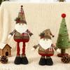 Christmas Doll Pendant Santa Claus Snowman Telescopic Legs Design Plaid Print Xmas Doll Festival