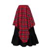 Women's Fashion Retro Big Hem Skirt Solid Color Elastic Waist Irregular Skirt