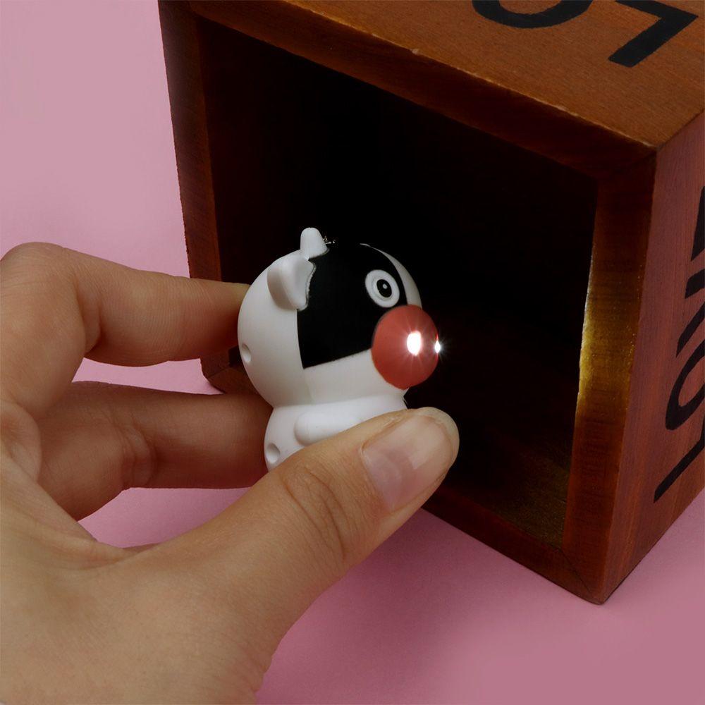 Cartoon Vocal Cow Design Key Chain Key Rings LED Lights Luminescent