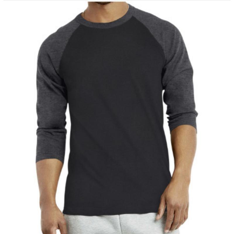 Men Raglan Long Sleeve Baseball T Shirt Crew Neck Color Block Casual Contrast Sleeve Tee
