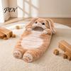 Childhood Atmosphere Bedding Plush Rabbit Envelope Sleeping Bag, Lop-eared Bunny Slumber Bag for Kids, Indoor Outdoor Animal Nap Mat Sack Home Travel