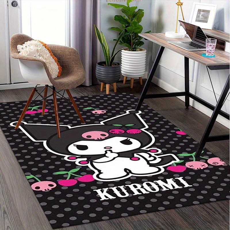 1pc Sanrio Kuromi Mermaid Printed Office Carpet Rectangle Rug Under The Table,Perfect Room Decor for Living Room, Bedroom, Kitchen, Non-slip Floor Mat
