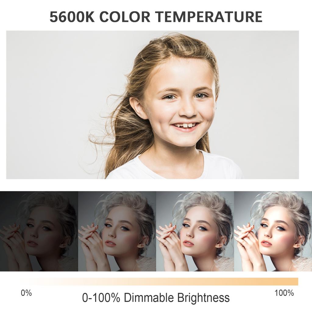 150W Studio LED Video Light 5600K Color Temperature Adjustable Brightness CRI93+ TLCI95+ Bowens Mount with Protector