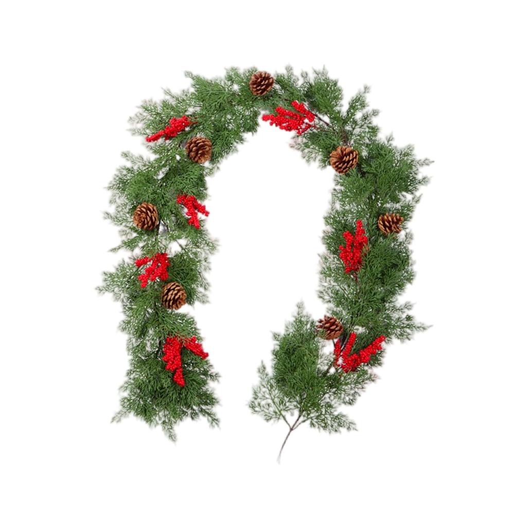 Christmas Norfolk Wreath PE Soft Rubber Texture Needles And Pinevine Christmas Decoration